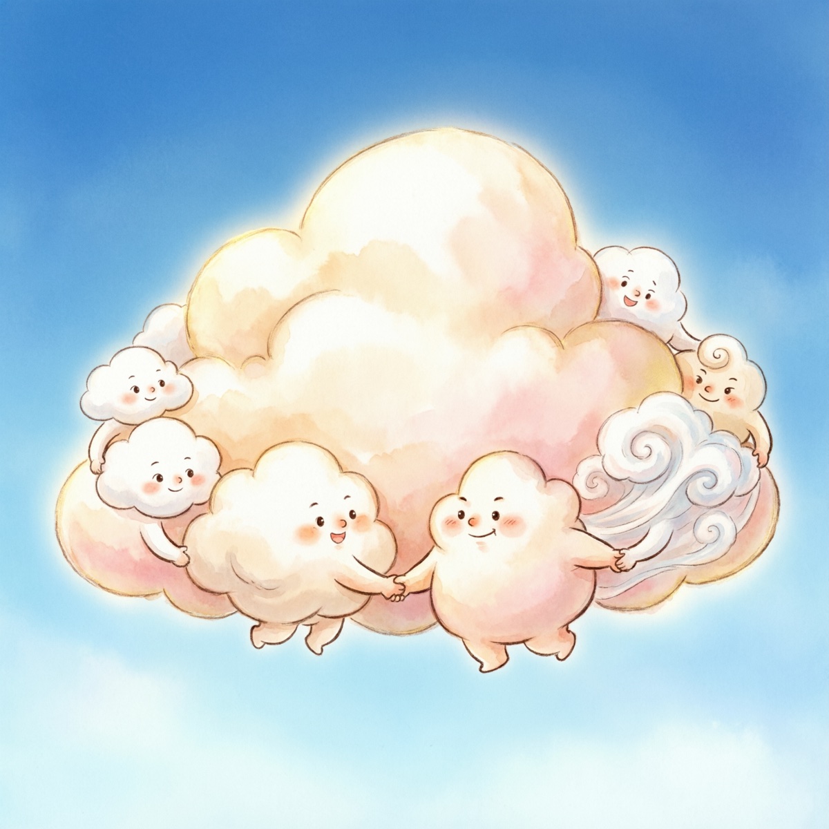 所有云聚在一起变成超级大云