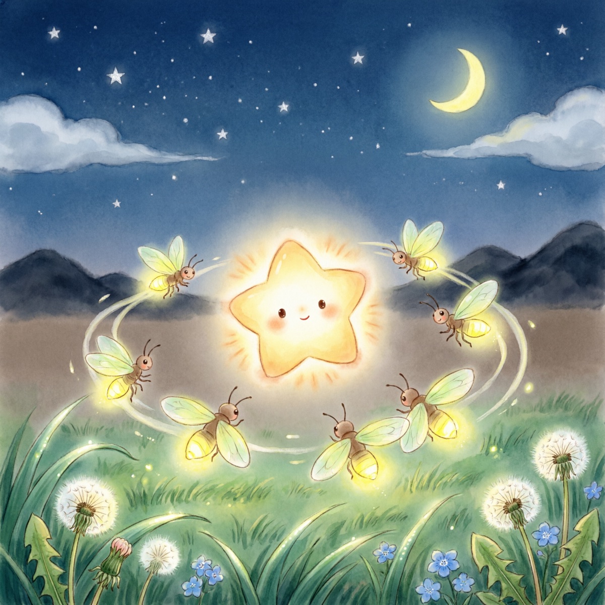 小星星和萤火虫们快乐跳舞