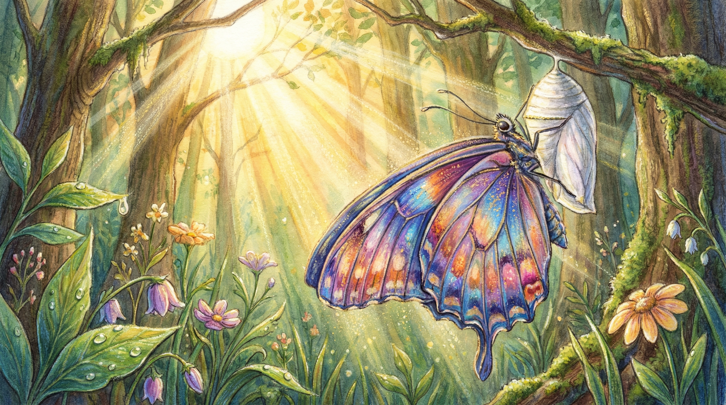 美丽的蝴蝶刚刚破茧而出